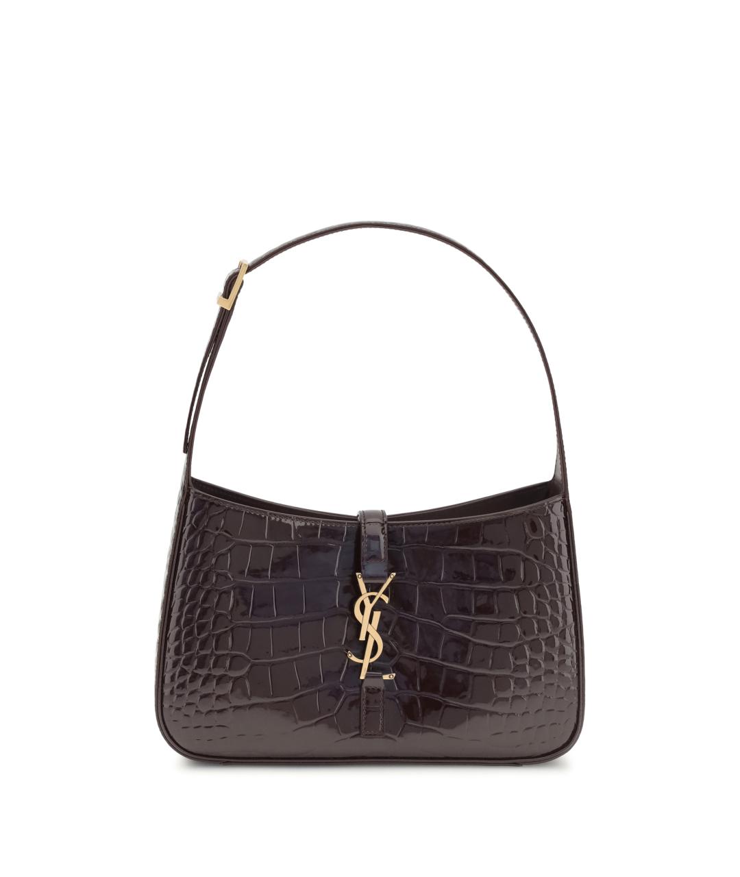 SAINT LAURENT Бордовая сумка через плечо из лакированной кожи, фото 1