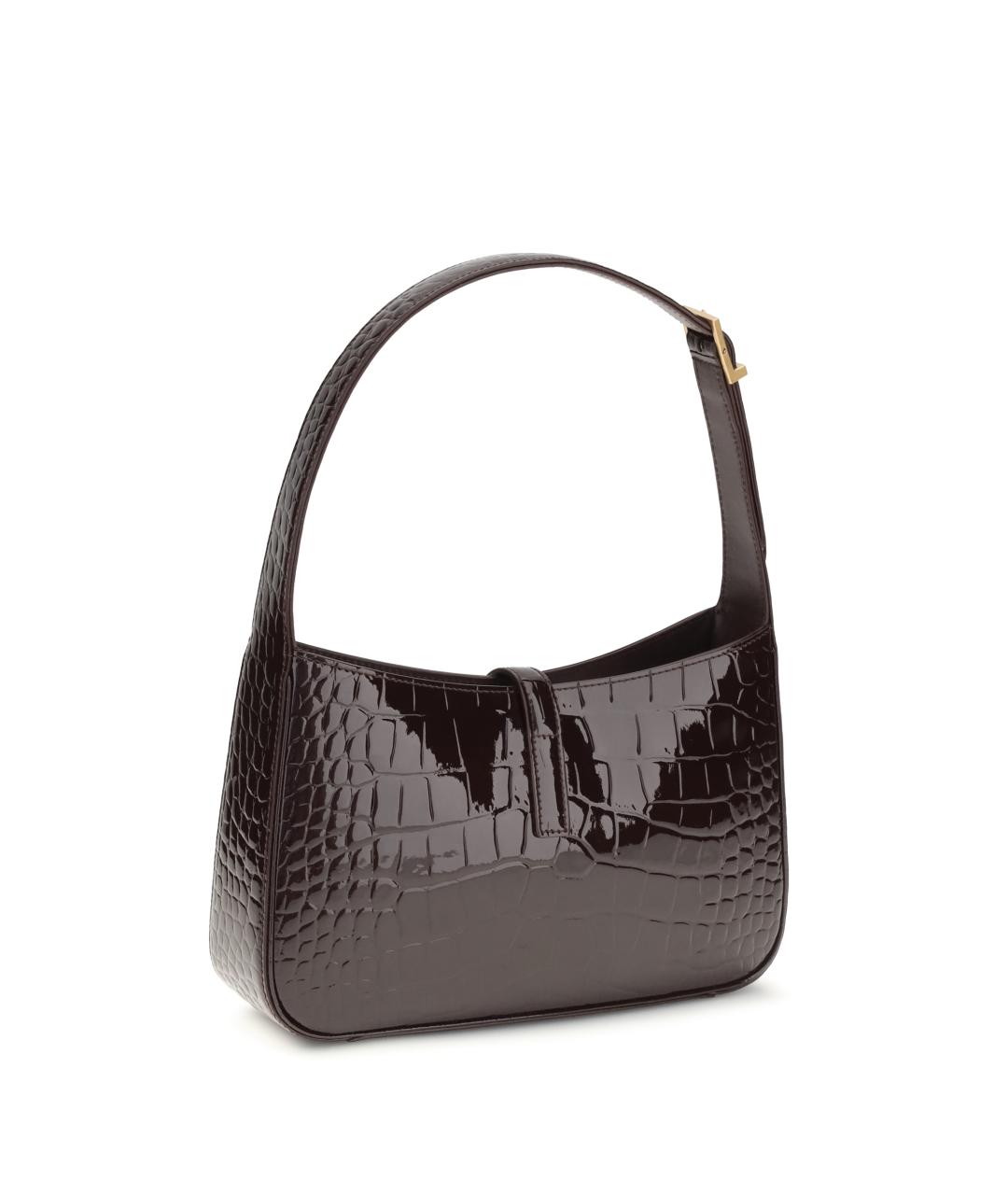 SAINT LAURENT Бордовая сумка через плечо из лакированной кожи, фото 3