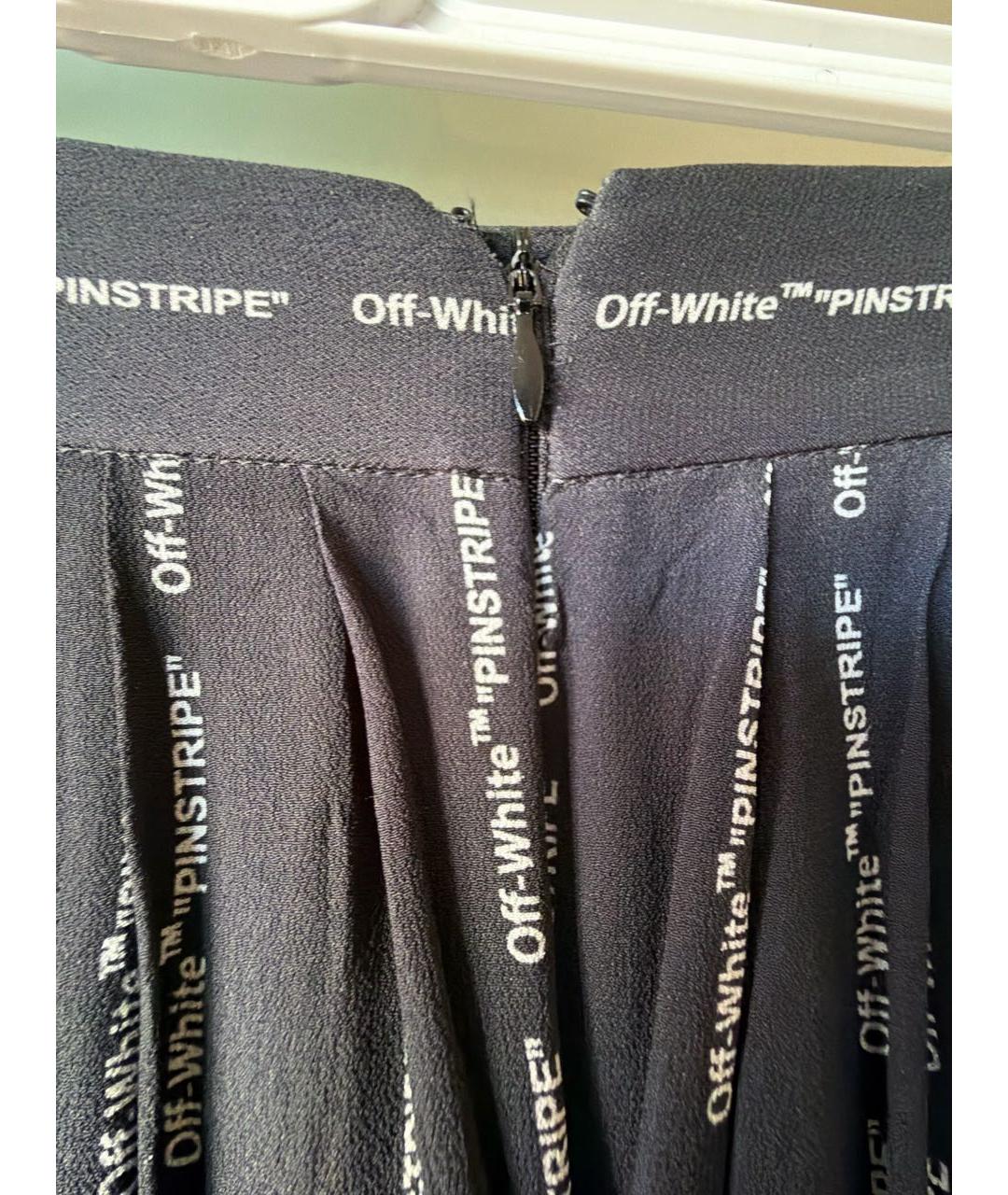 OFF-WHITE Черная шелковая юбка-шорты, фото 3