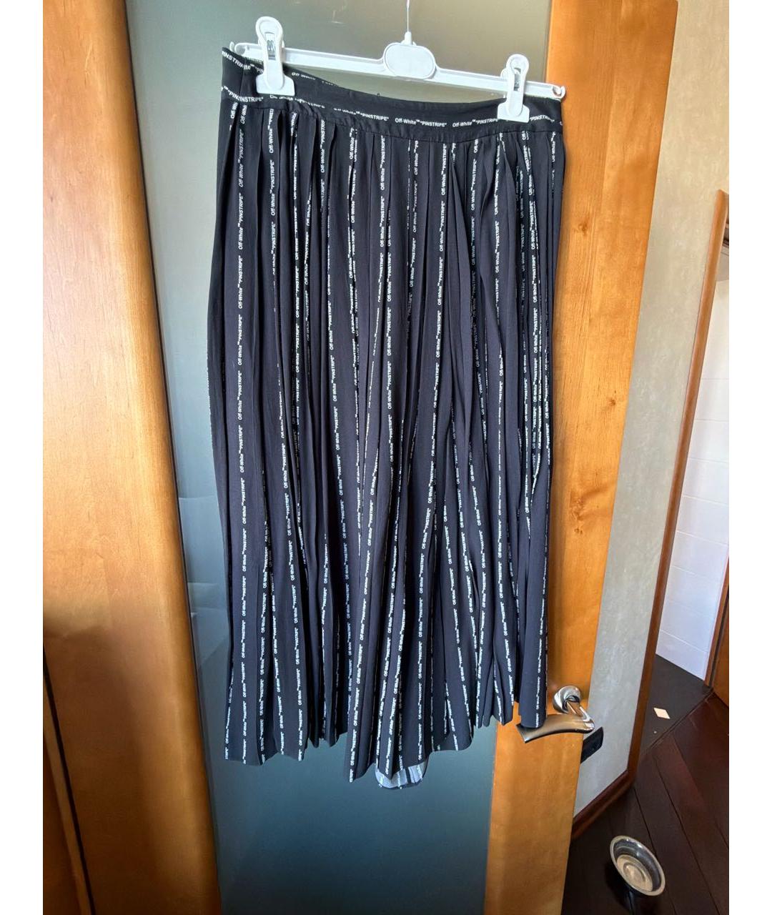 OFF-WHITE Черная шелковая юбка-шорты, фото 5