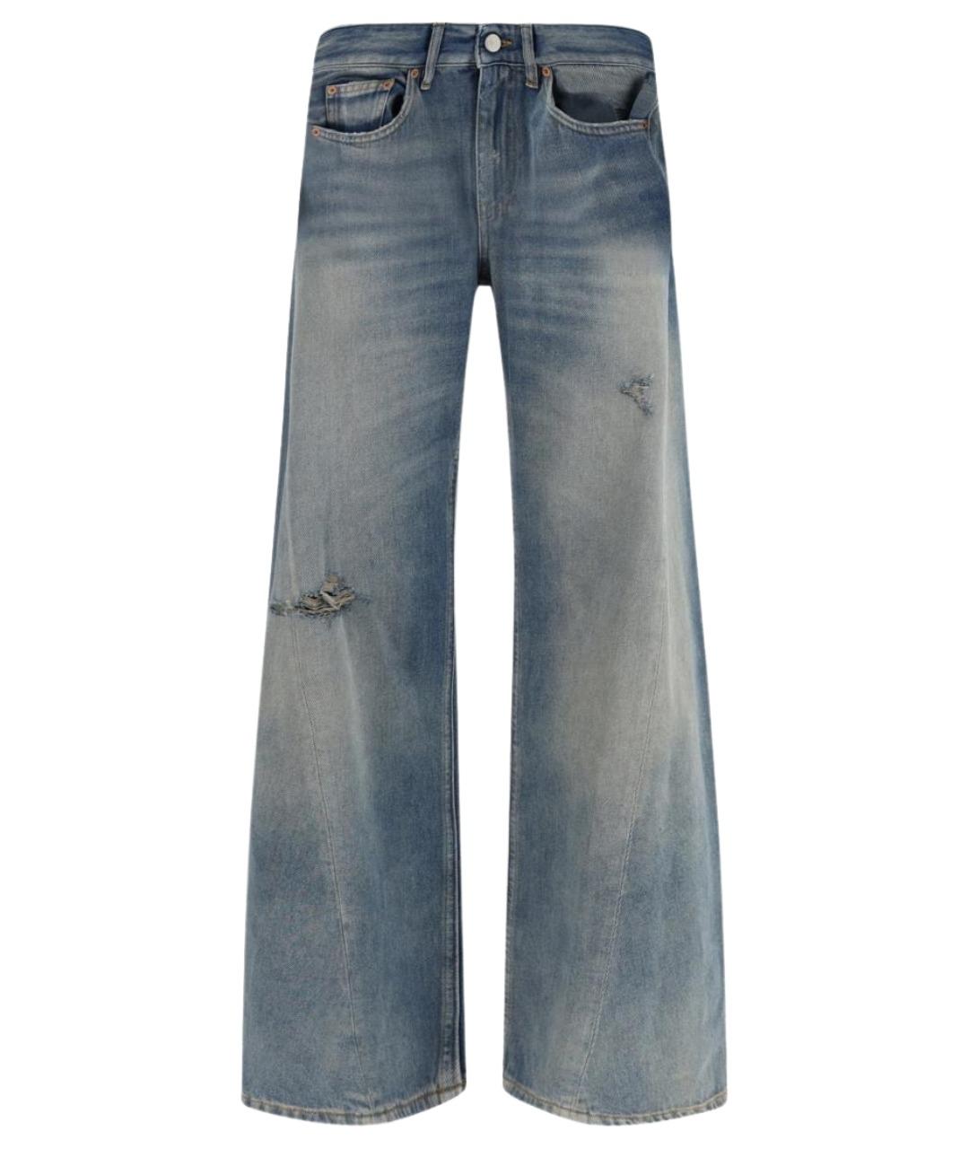 MM6 MAISON MARGIELA Синие хлопковые прямые джинсы, фото 1