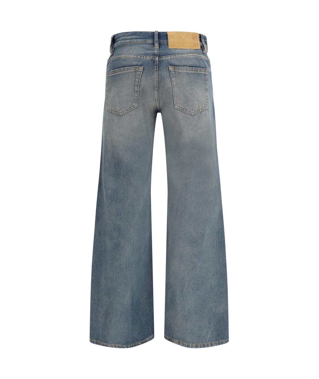 MM6 MAISON MARGIELA Синие хлопковые прямые джинсы, фото 2