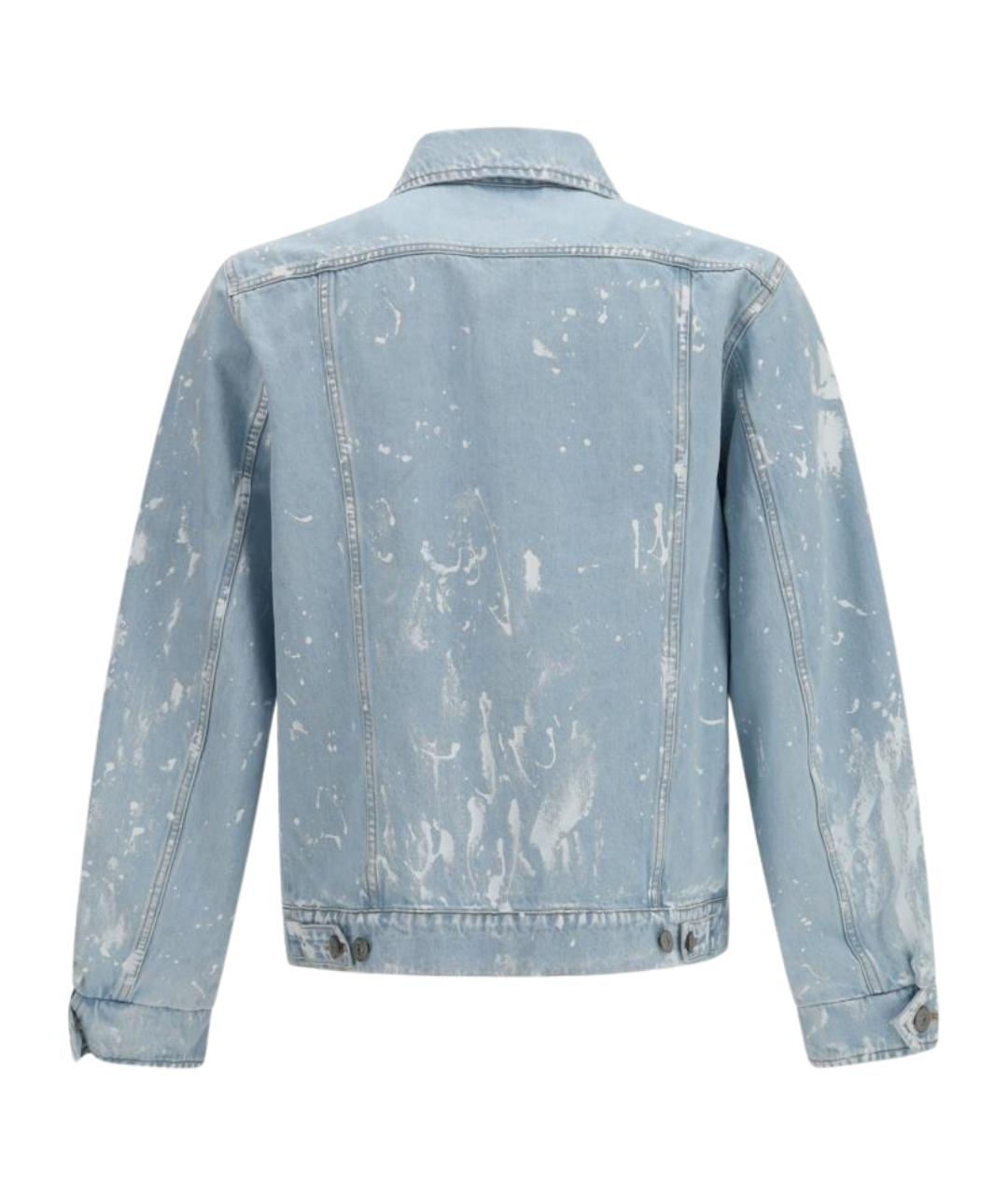 MM6 MAISON MARGIELA Голубая хлопковая куртка, фото 2