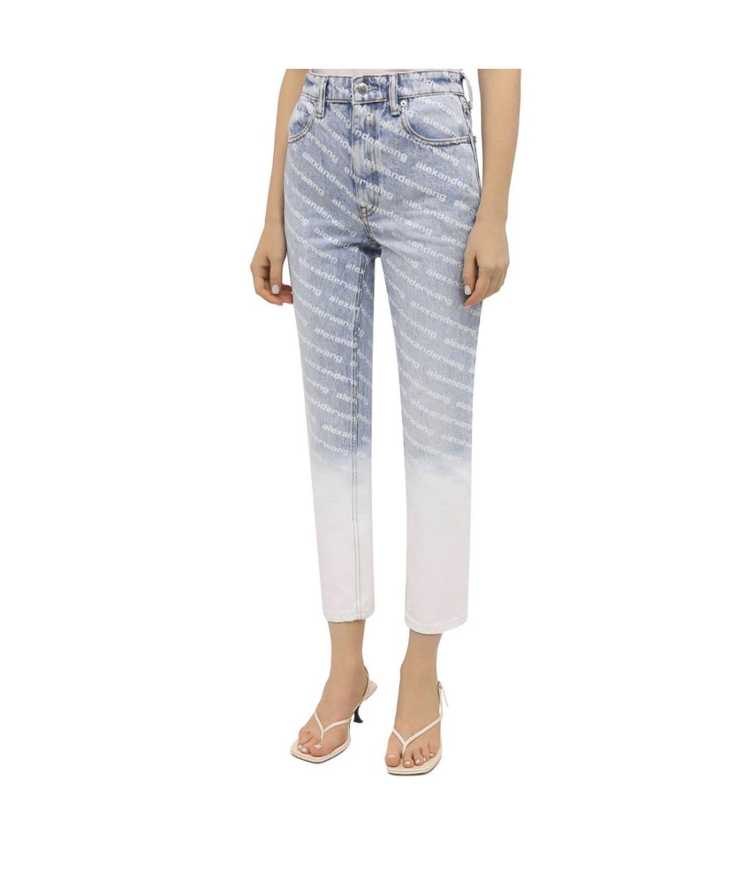 ALEXANDER WANG Голубые хлопковые прямые джинсы, фото 3