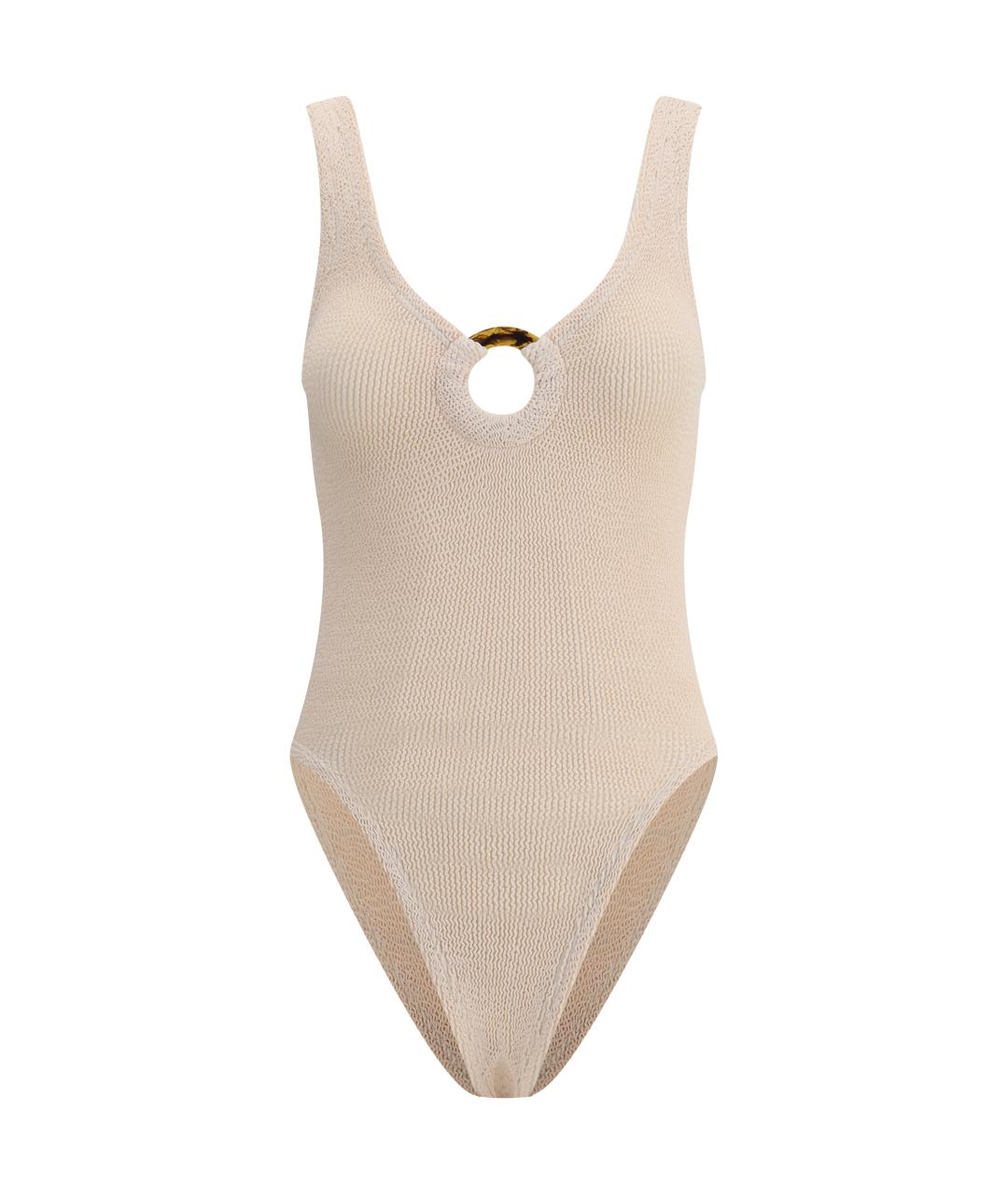 HUNZA G Розовый полиамидовый купальник, фото 1