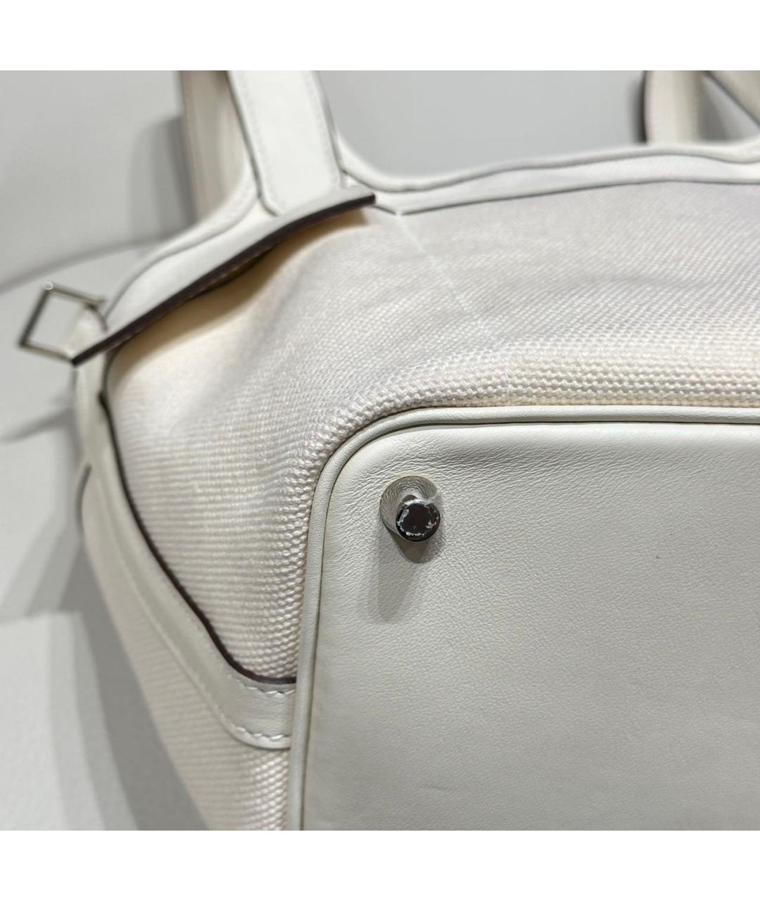 HERMES Белая деним сумка тоут, фото 8