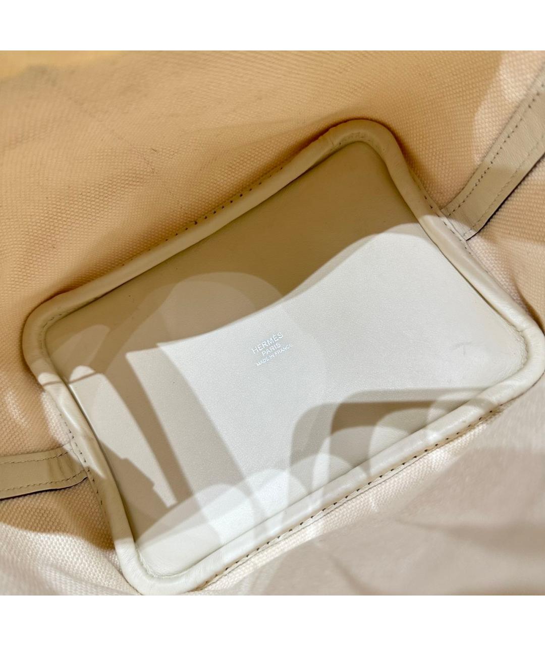 HERMES Белая деним сумка тоут, фото 3