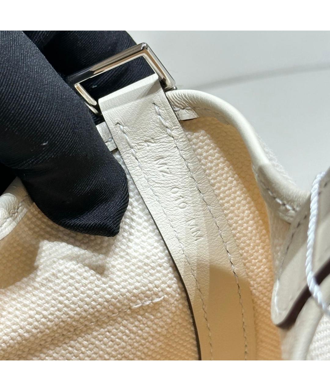 HERMES Белая деним сумка тоут, фото 5
