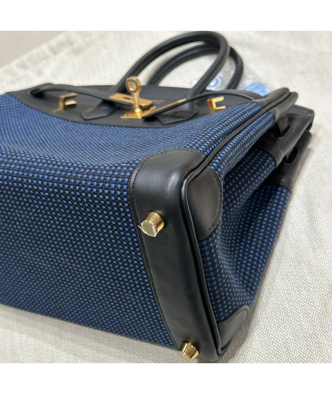 HERMES Синяя сумка с короткими ручками, фото 6