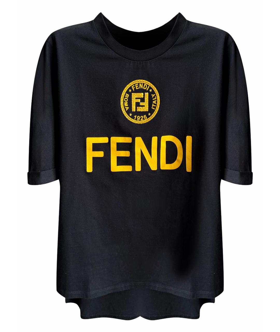 FENDI Черная хлопковая футболка, фото 1