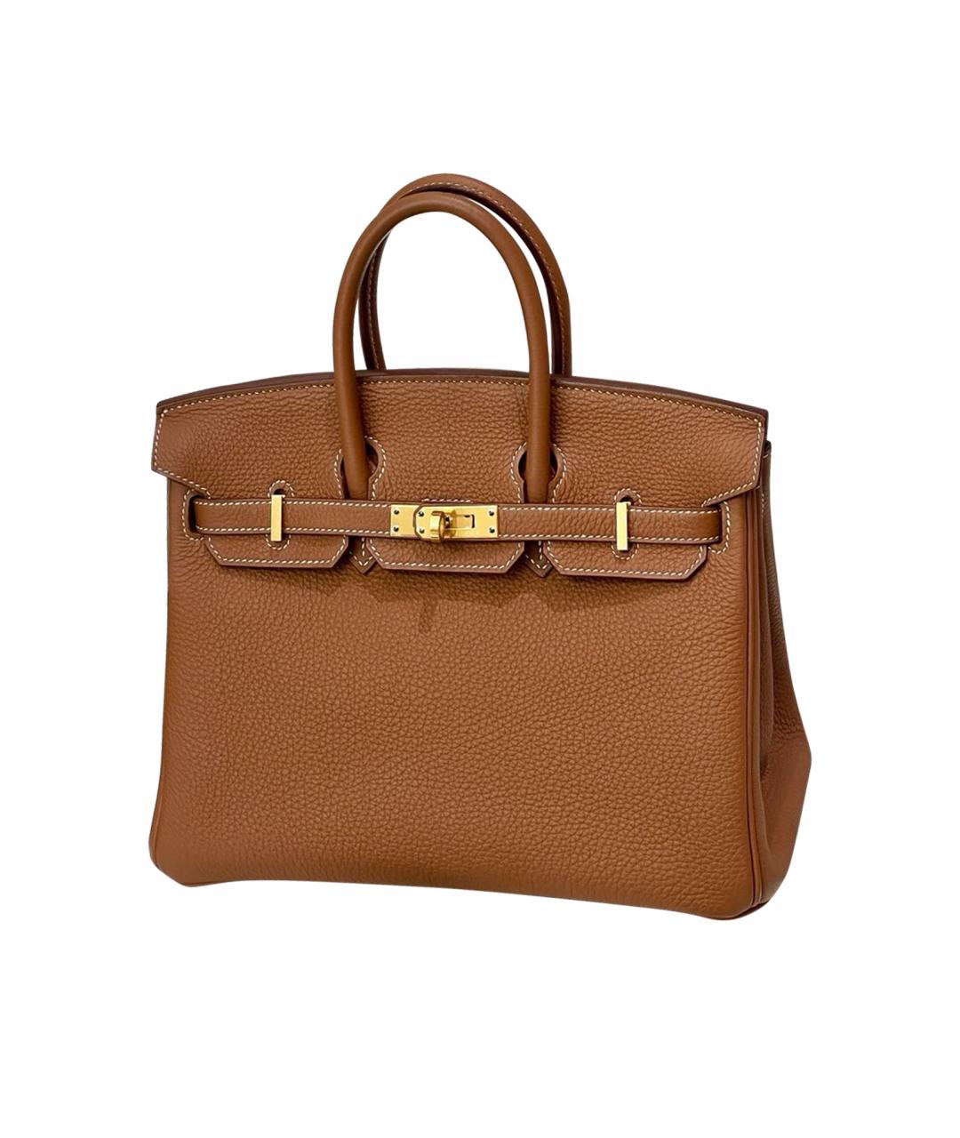 HERMES Оранжевая кожаная сумка с короткими ручками, фото 10