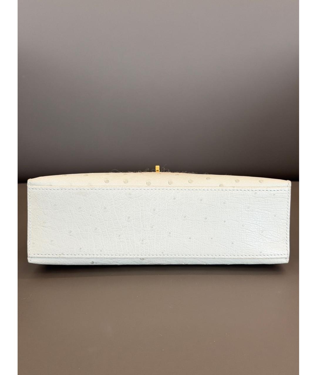 HERMES Серая сумка с короткими ручками из экзотической кожи, фото 5