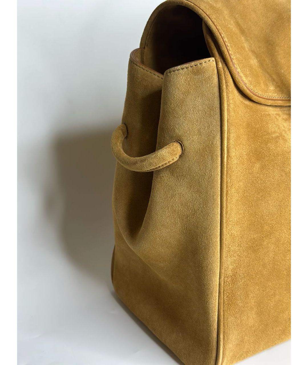 JACQUEMUS Горчичная замшевая сумка тоут, фото 5