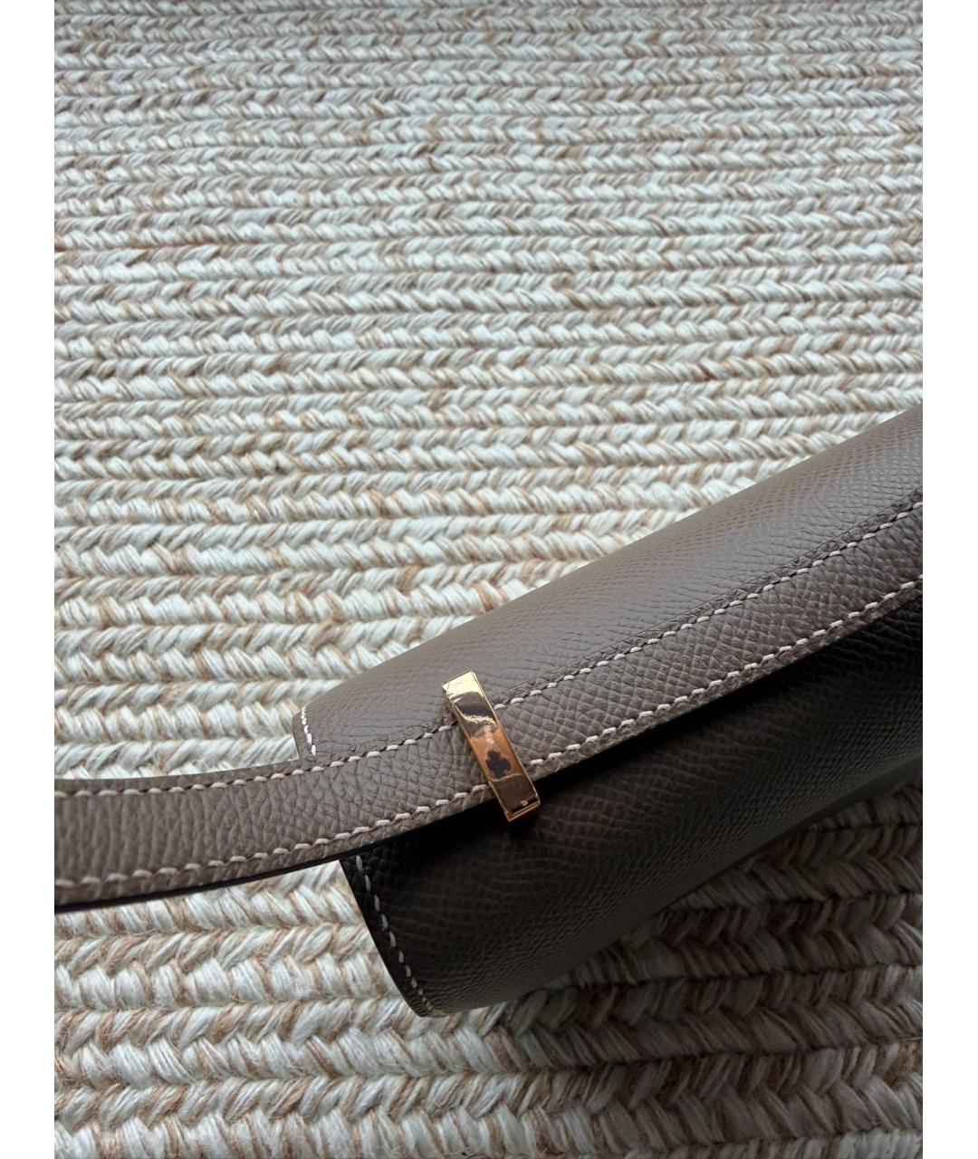 HERMES Серая кожаная сумка через плечо, фото 7