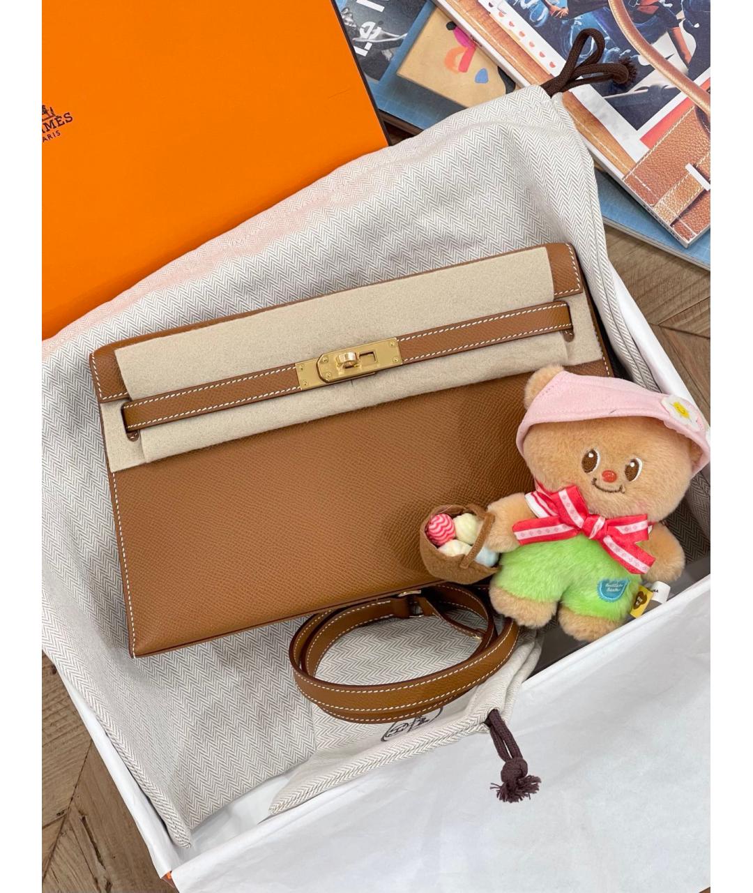 HERMES Коричневая кожаная сумка через плечо, фото 3