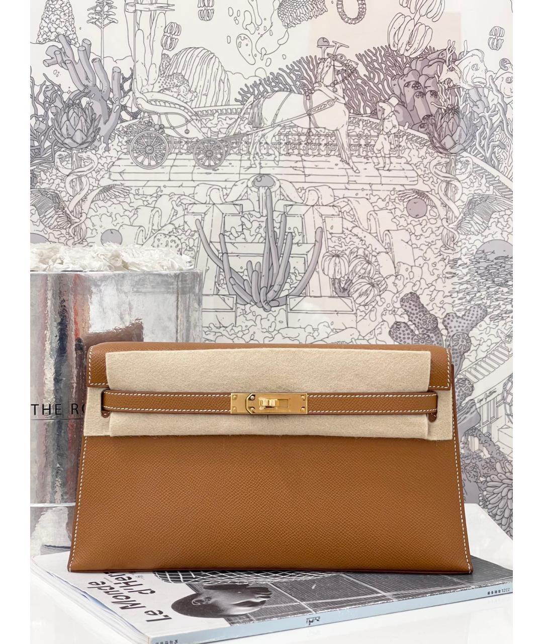 HERMES Коричневая кожаная сумка через плечо, фото 5