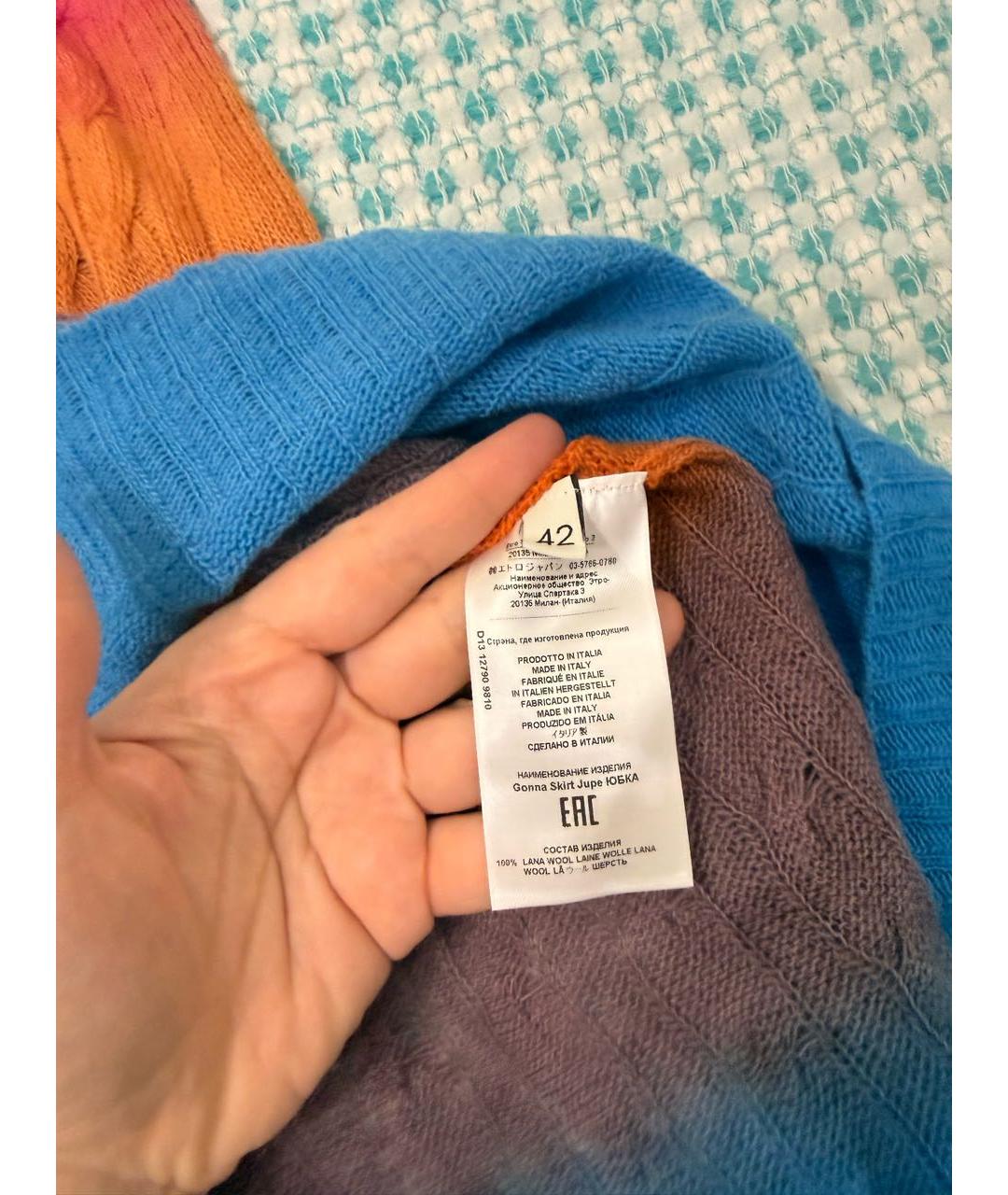 ETRO Мульти шерстяная юбка миди, фото 5