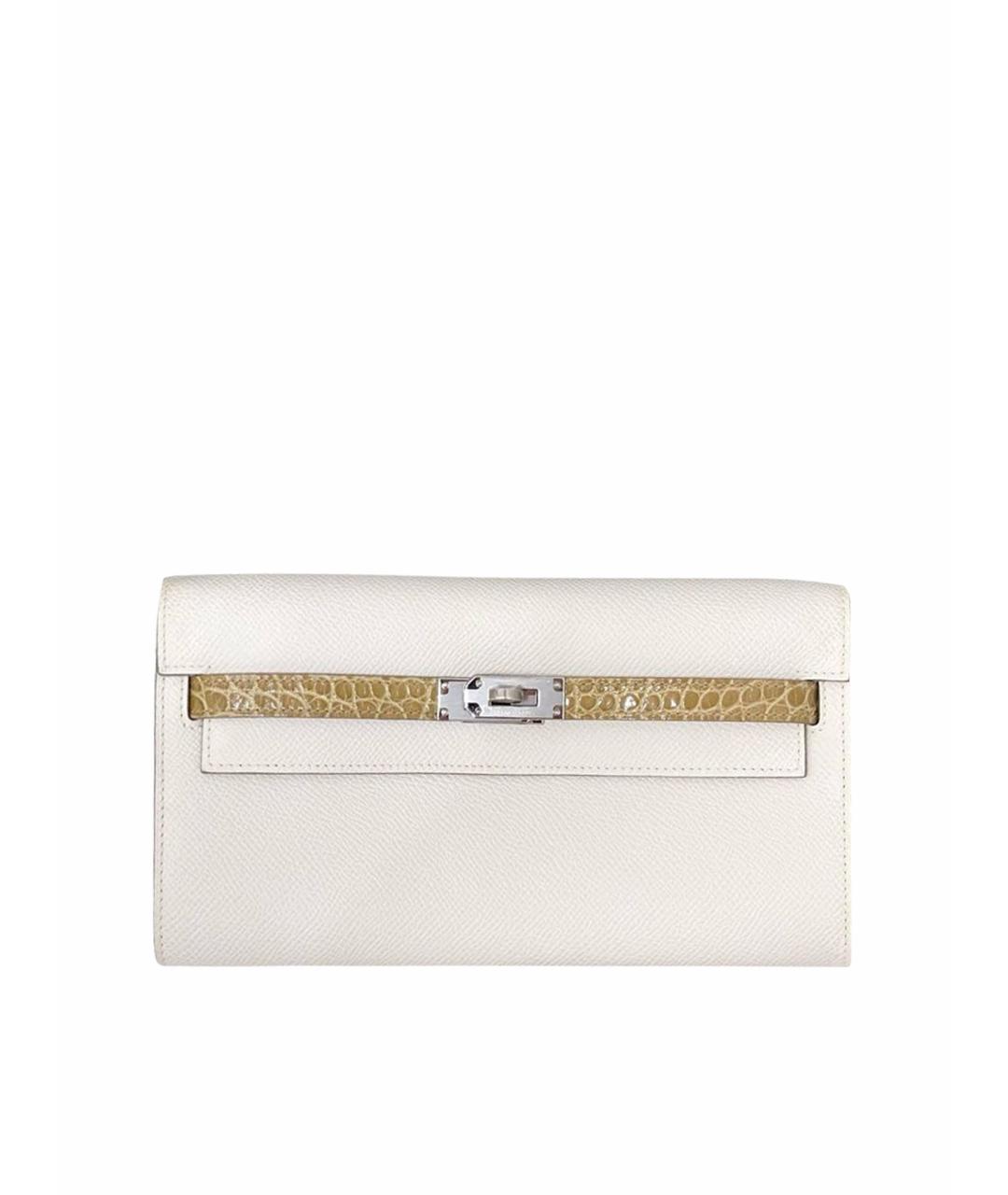 HERMES Белая кожаная сумка через плечо, фото 1