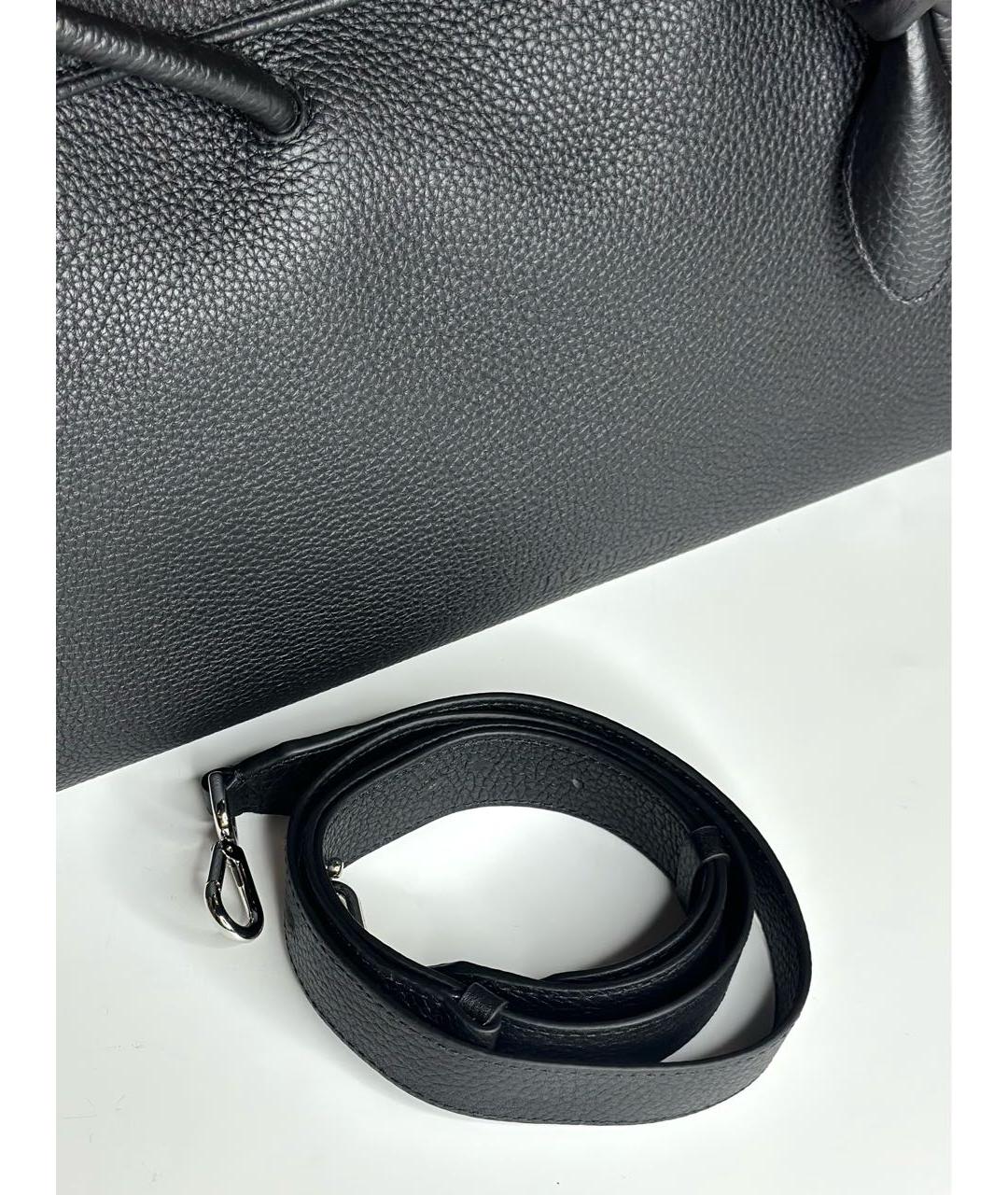 JACQUEMUS Черная кожаная сумка тоут, фото 6