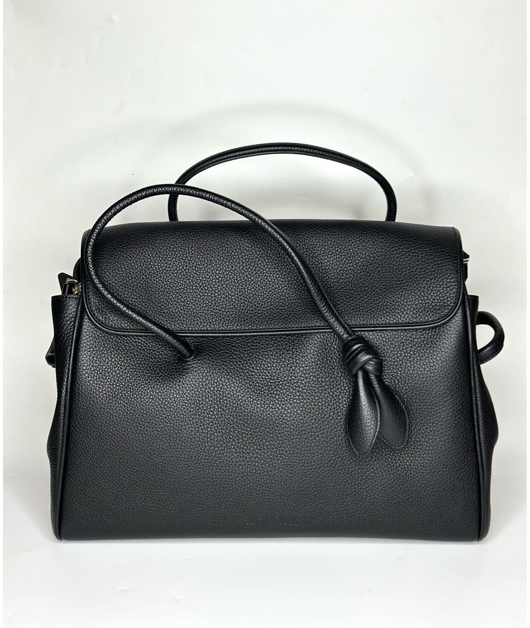 JACQUEMUS Черная кожаная сумка тоут, фото 9