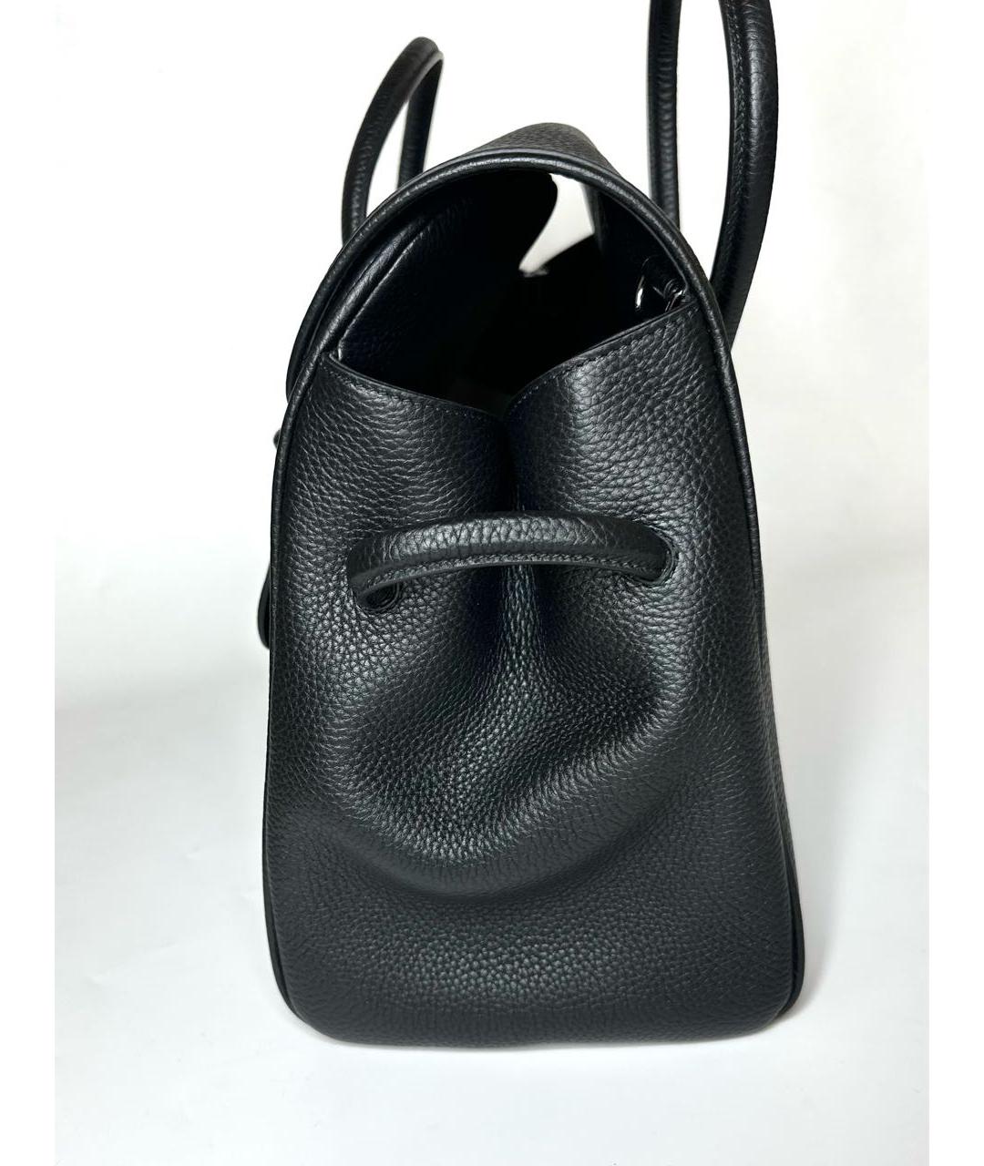 JACQUEMUS Черная кожаная сумка тоут, фото 8