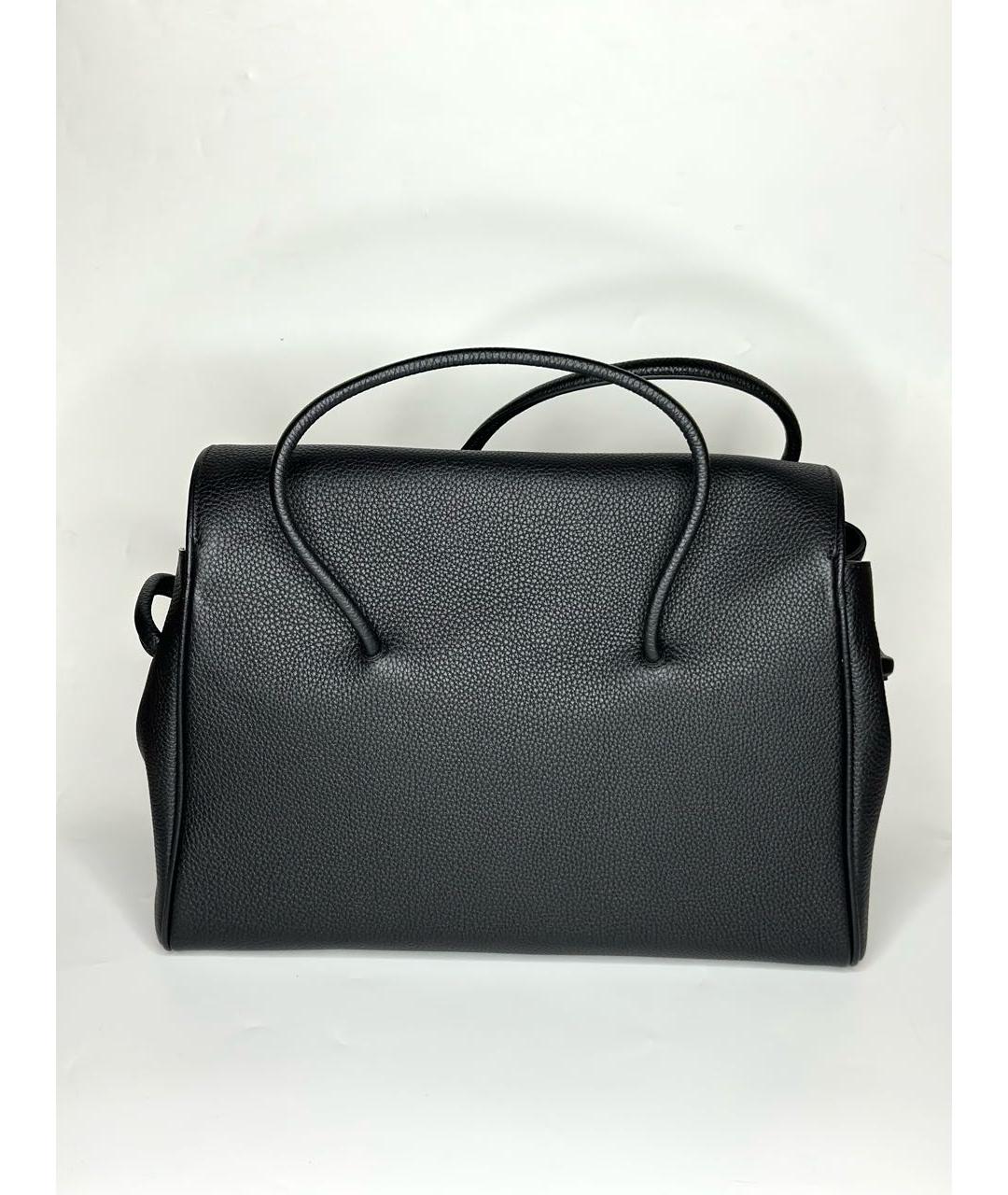 JACQUEMUS Черная кожаная сумка тоут, фото 2