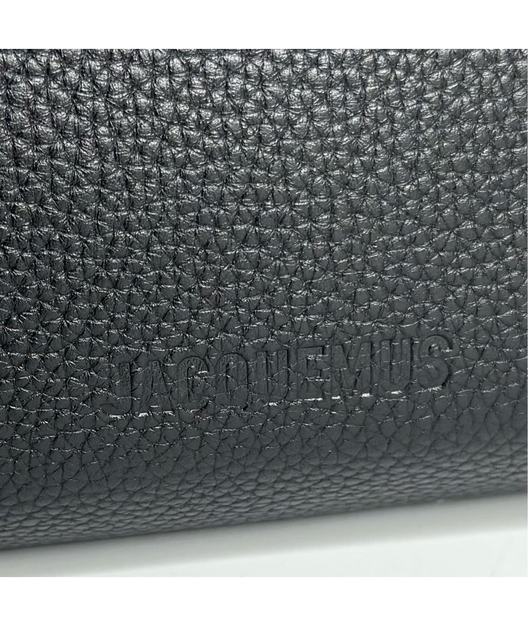 JACQUEMUS Черная кожаная сумка тоут, фото 4