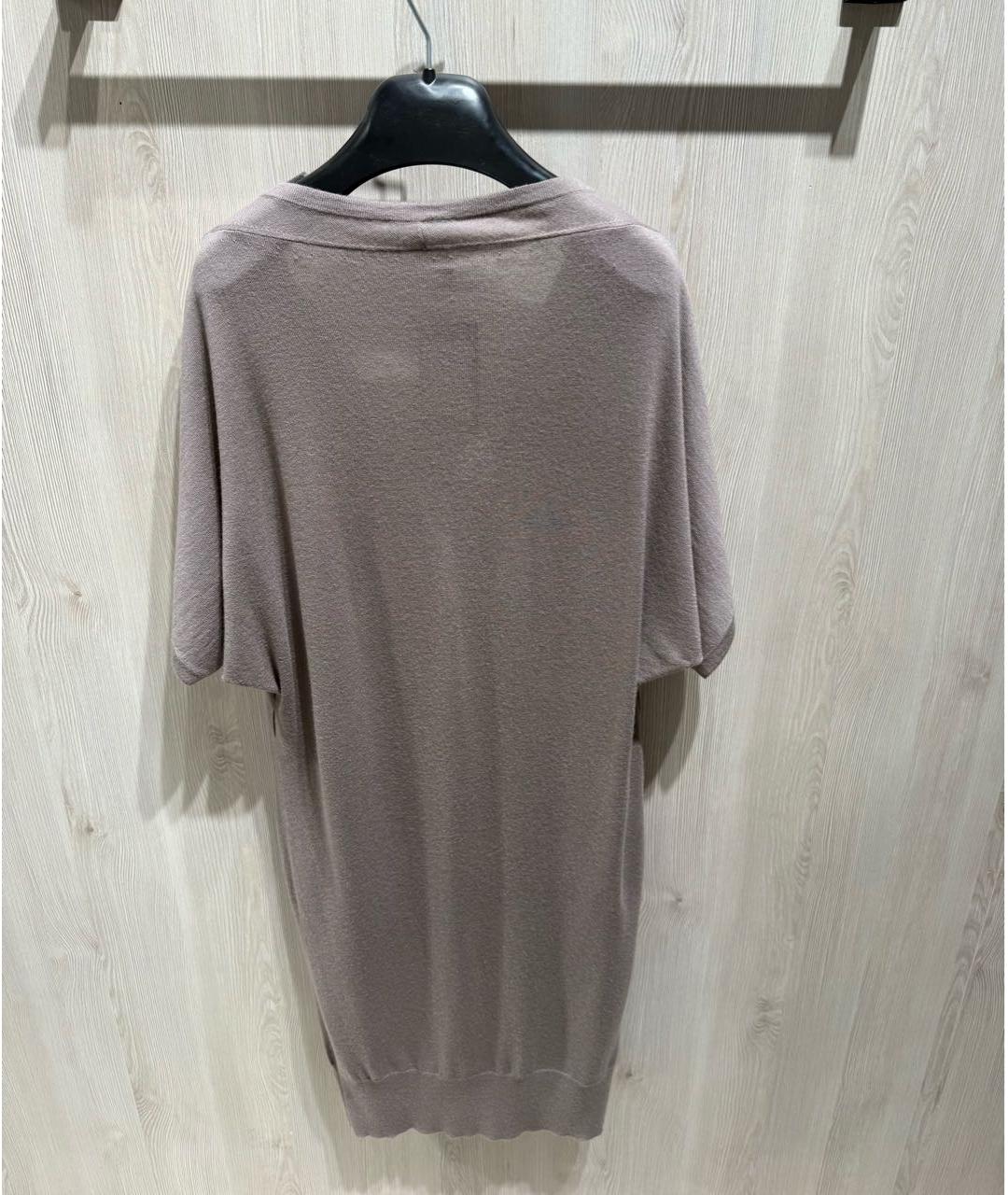 LORO PIANA Серое кашемировое повседневное платье, фото 2