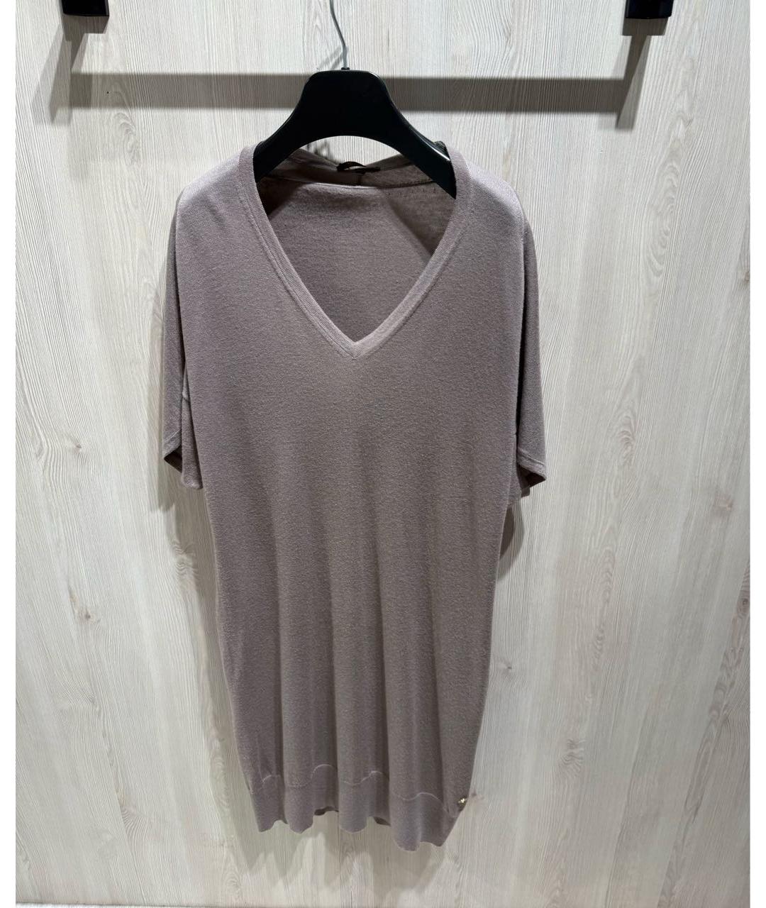 LORO PIANA Серое кашемировое повседневное платье, фото 6