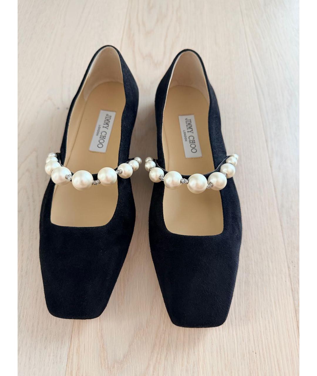 JIMMY CHOO Черные замшевые балетки, фото 2