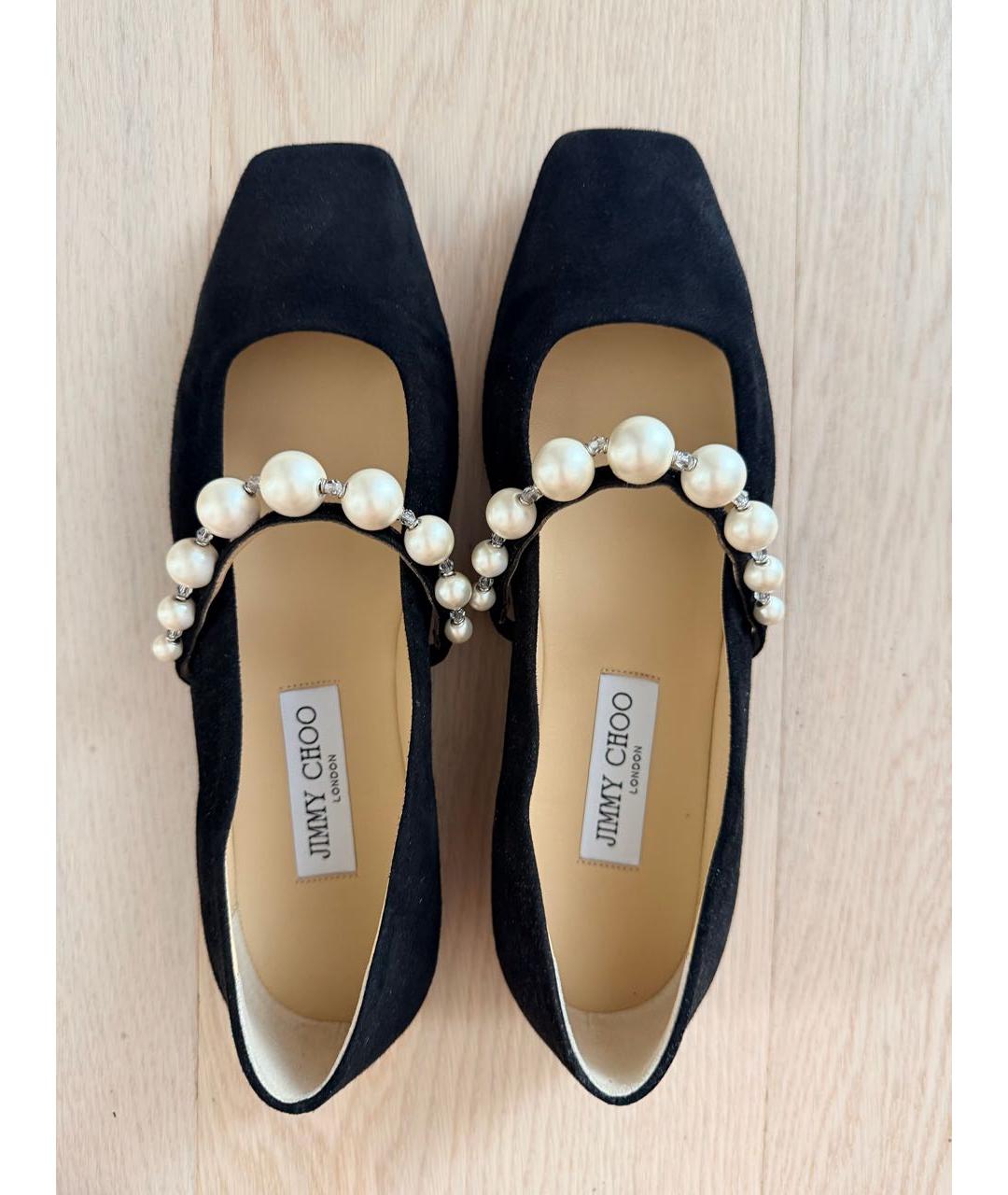JIMMY CHOO Черные замшевые балетки, фото 3