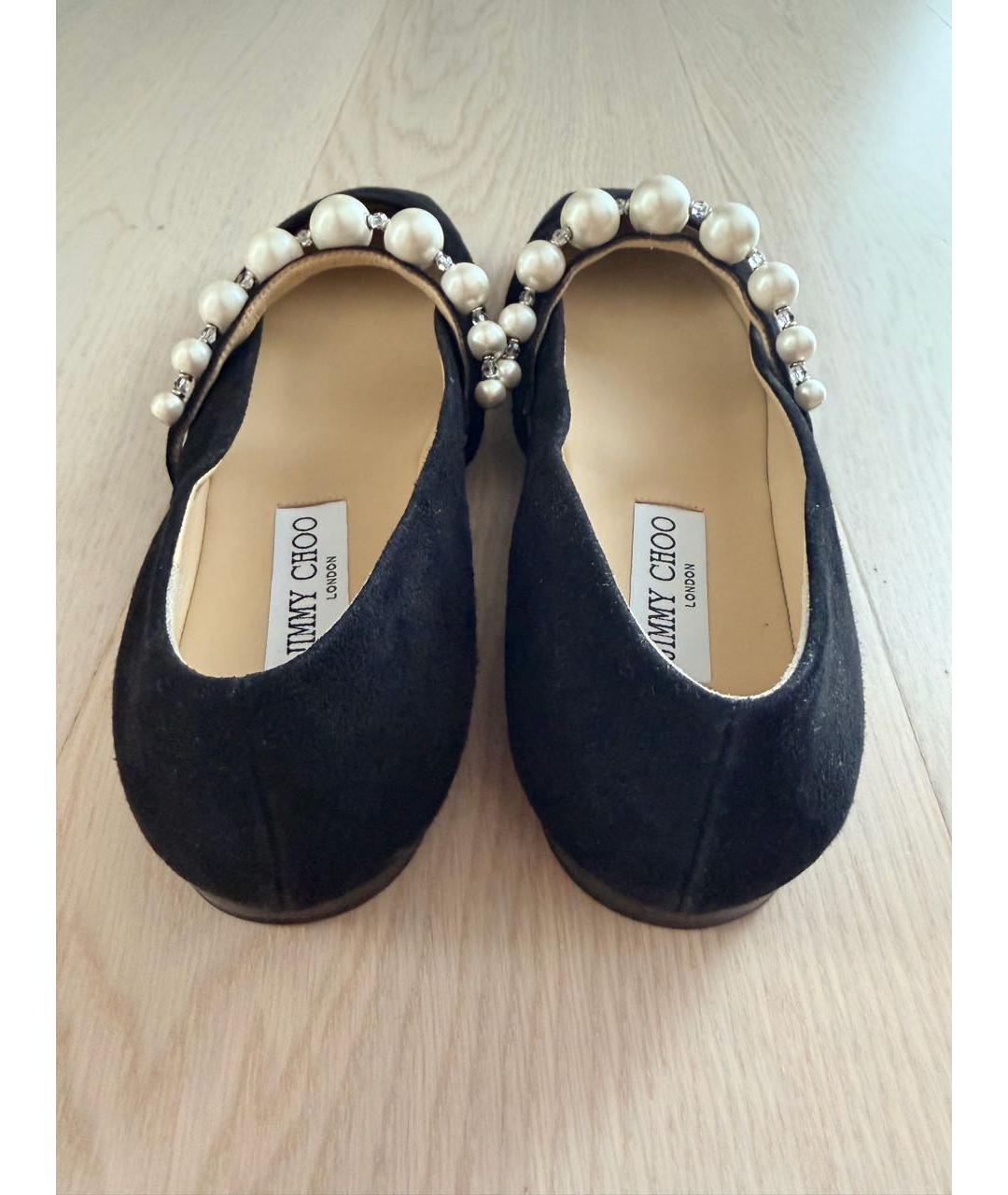 JIMMY CHOO Черные замшевые балетки, фото 4
