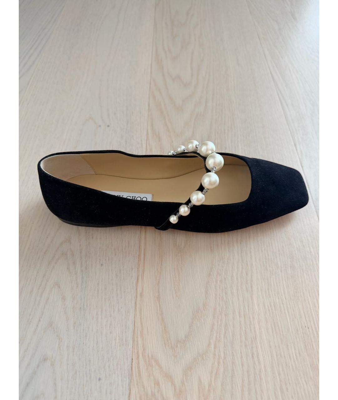 JIMMY CHOO Черные замшевые балетки, фото 8