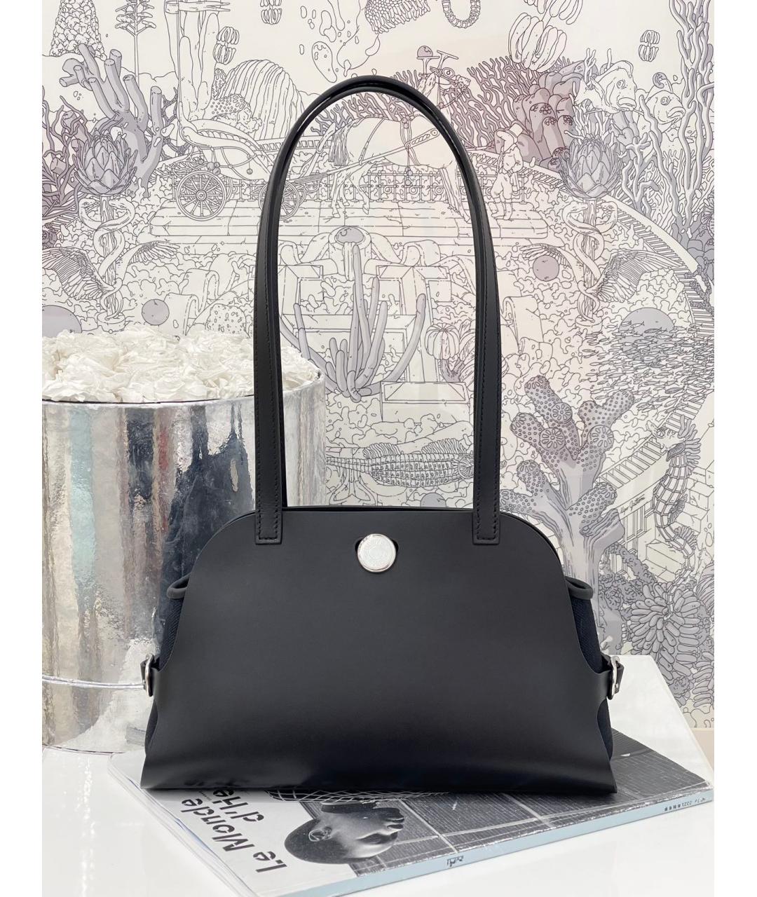 HERMES Черная кожаная сумка через плечо, фото 4