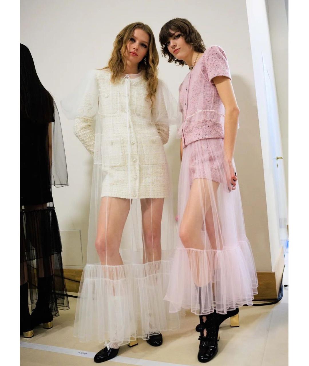 CHANEL Розовая полиэстеровая юбка миди, фото 3