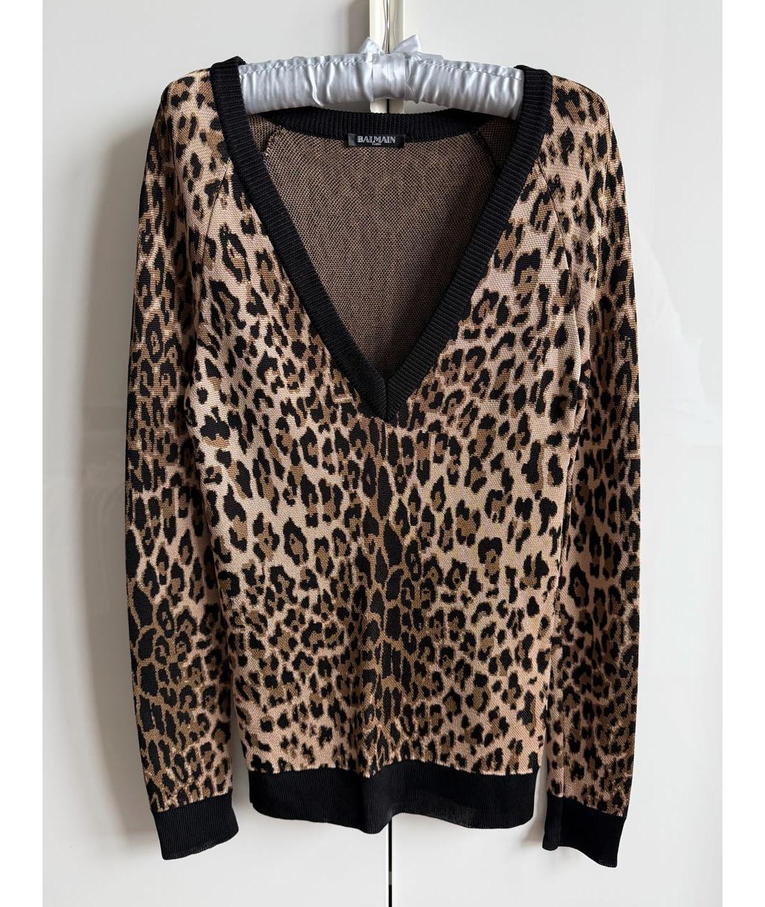 BALMAIN Коричневый шерстяной джемпер / свитер, фото 5