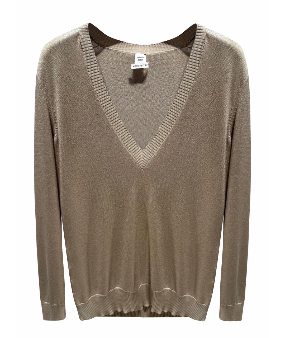 HERMES Бежевый шелковый джемпер / свитер, фото 1