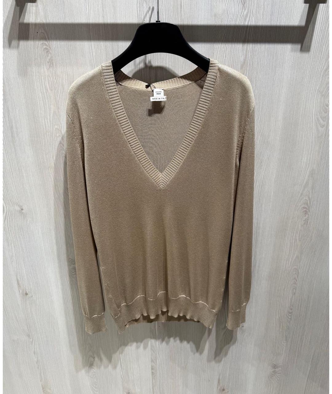 HERMES Бежевый шелковый джемпер / свитер, фото 6