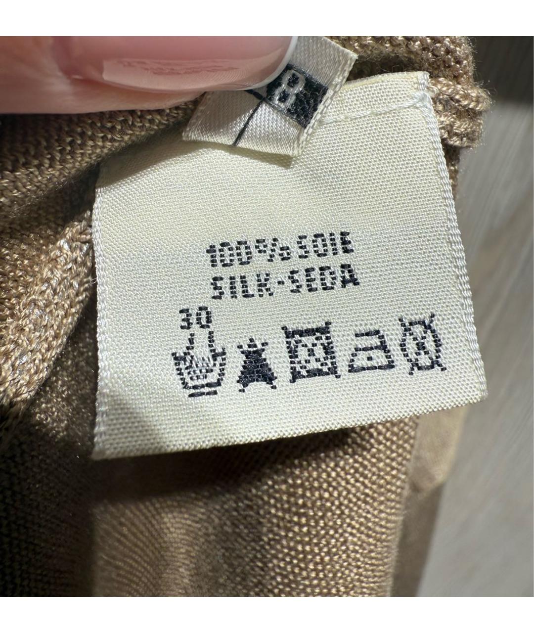 HERMES Бежевый шелковый джемпер / свитер, фото 5