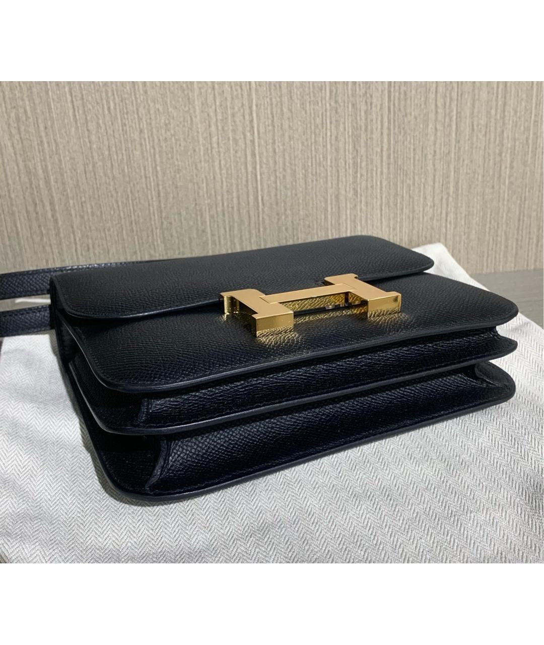HERMES Черная кожаная сумка через плечо, фото 6