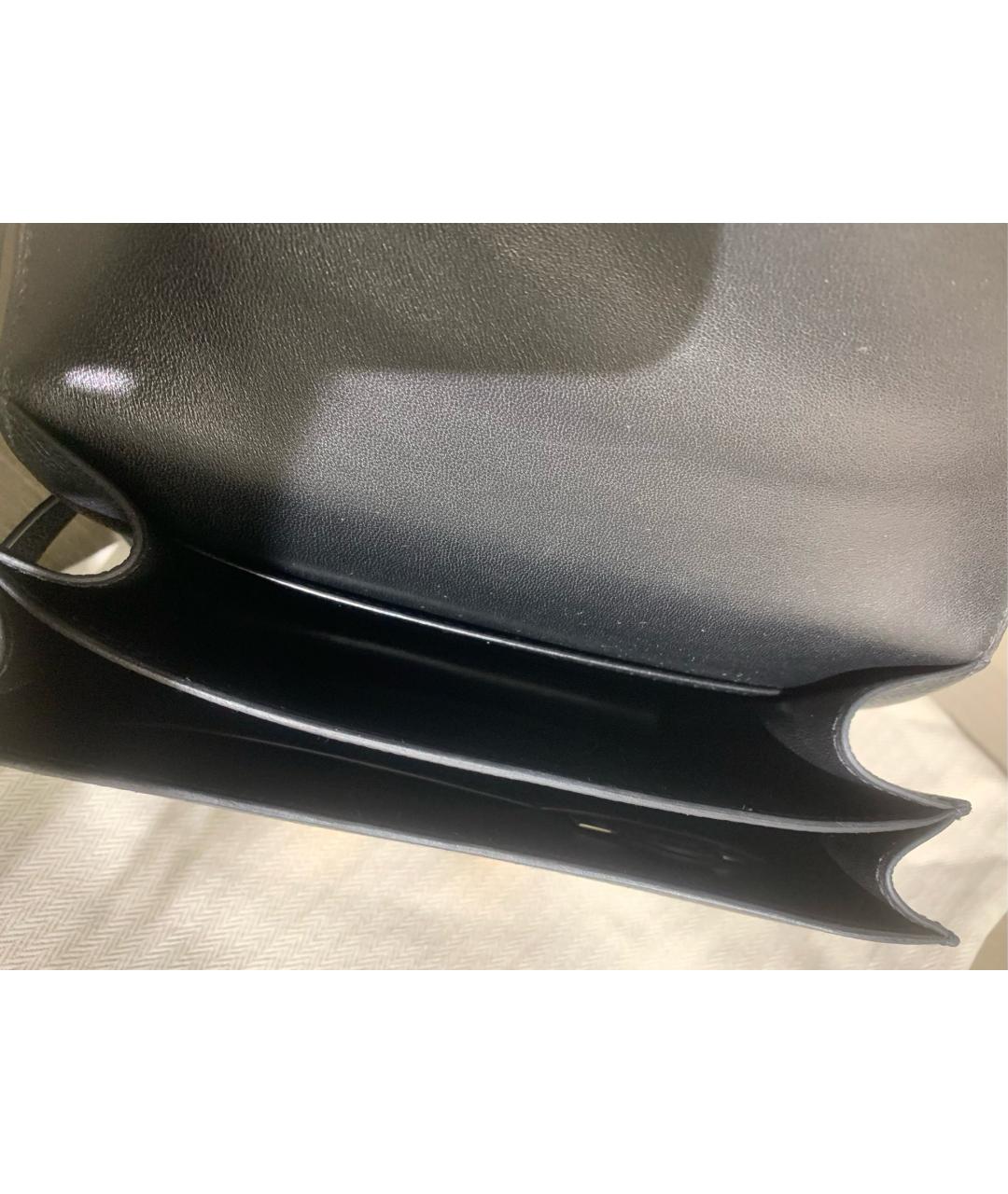 HERMES Черная кожаная сумка через плечо, фото 9