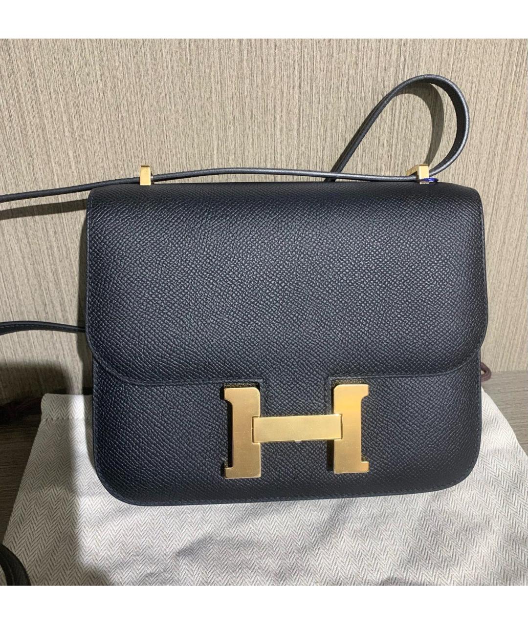 HERMES Черная кожаная сумка через плечо, фото 10