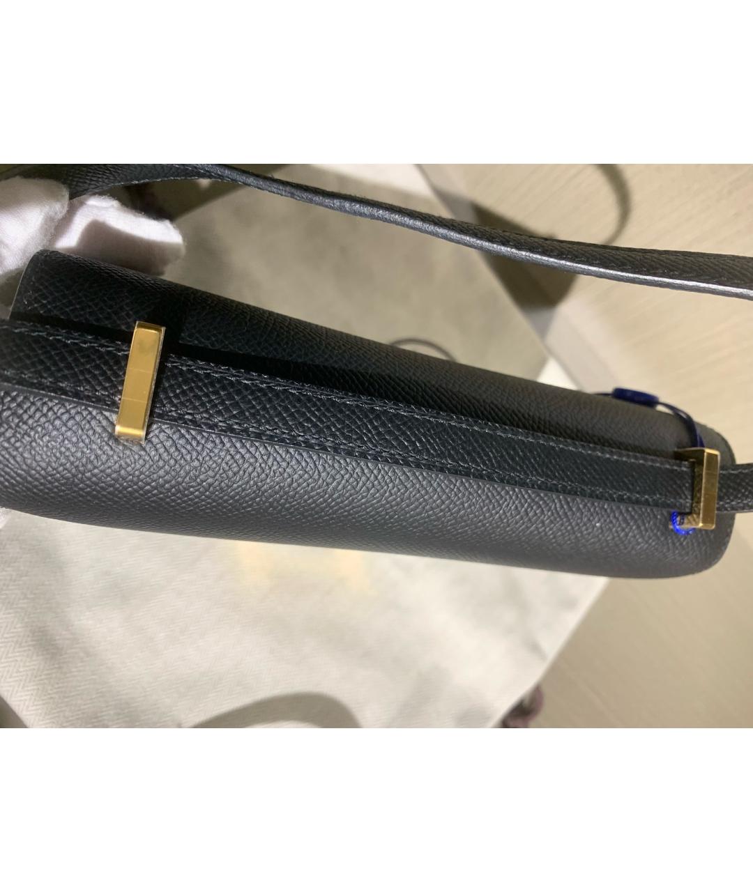 HERMES Черная кожаная сумка через плечо, фото 8