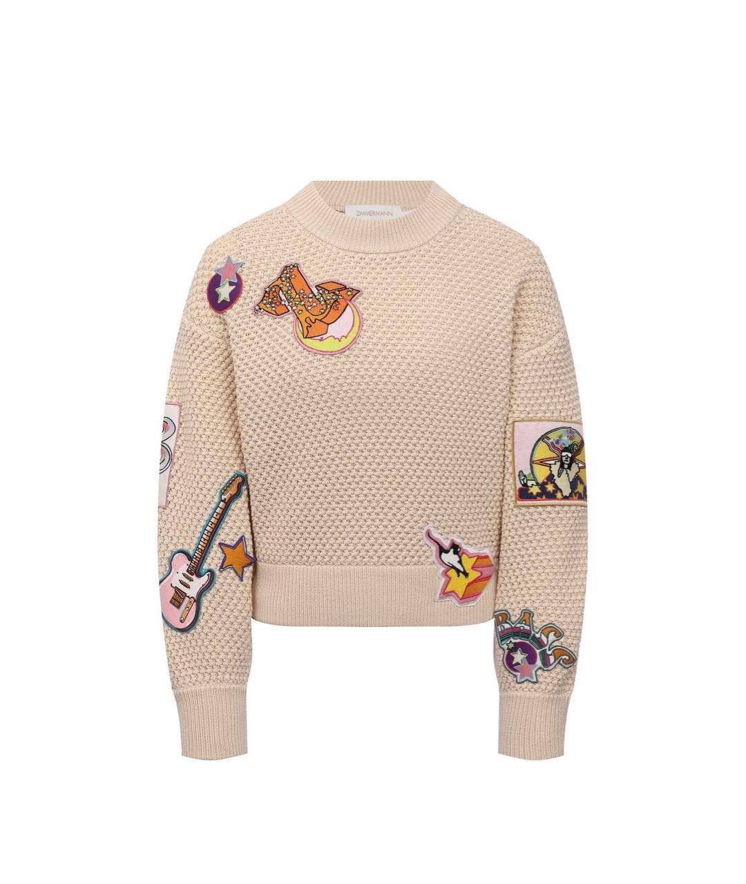 ZIMMERMANN Бежевый хлопковый джемпер / свитер, фото 1