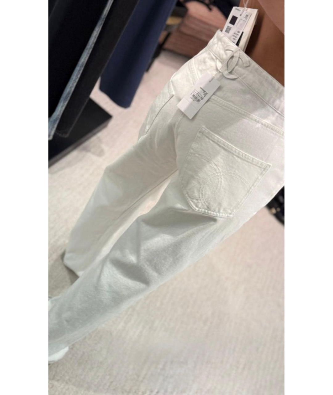 CHANEL Белые хлопковые прямые джинсы, фото 2