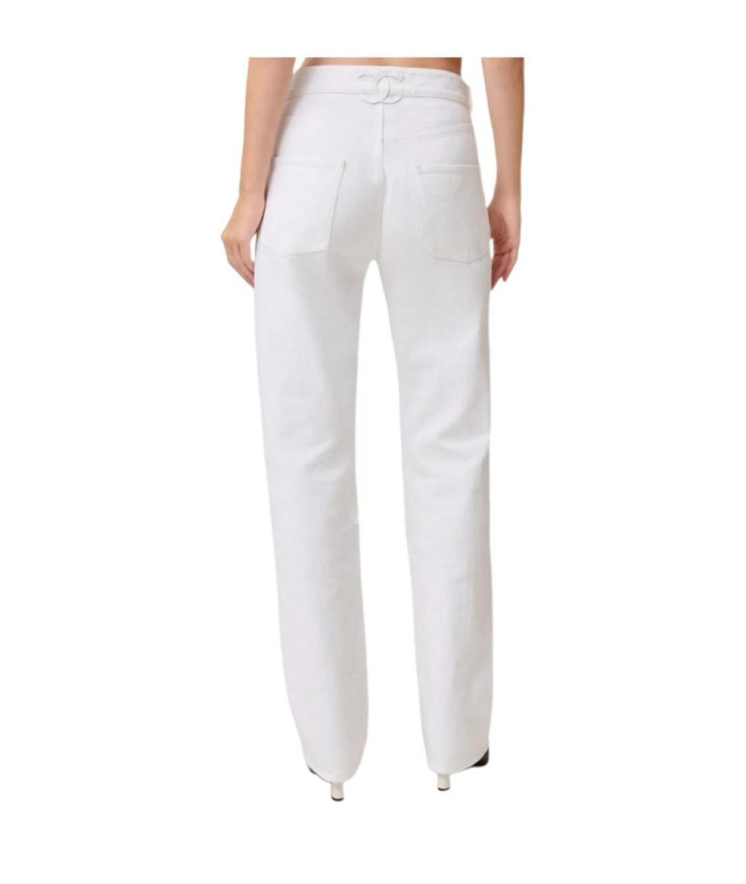 CHANEL Белые хлопковые прямые джинсы, фото 8