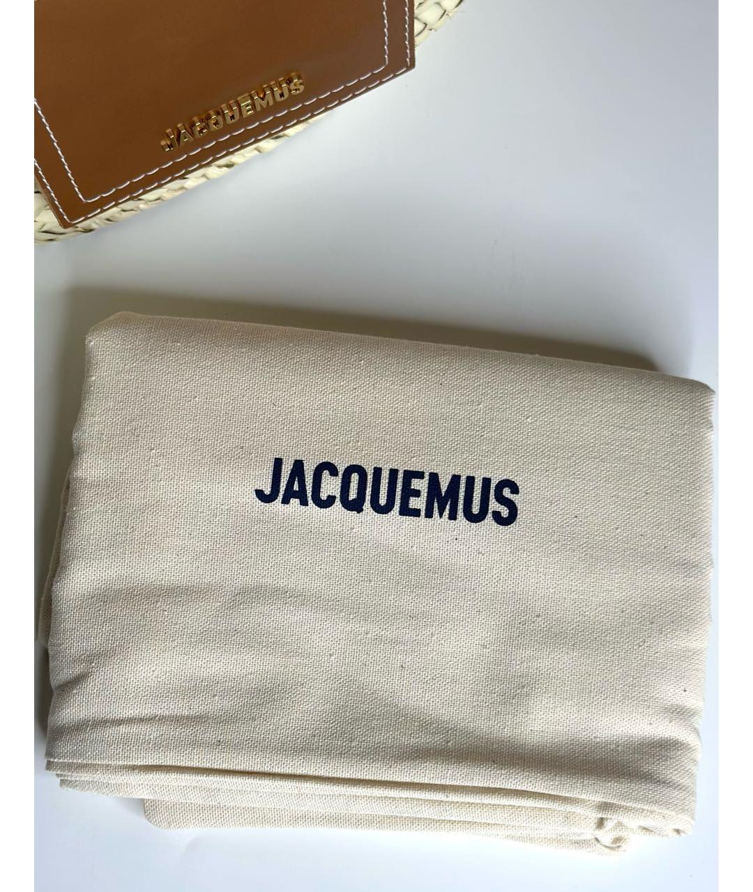 JACQUEMUS Бежевая пелетеная сумка с короткими ручками, фото 6