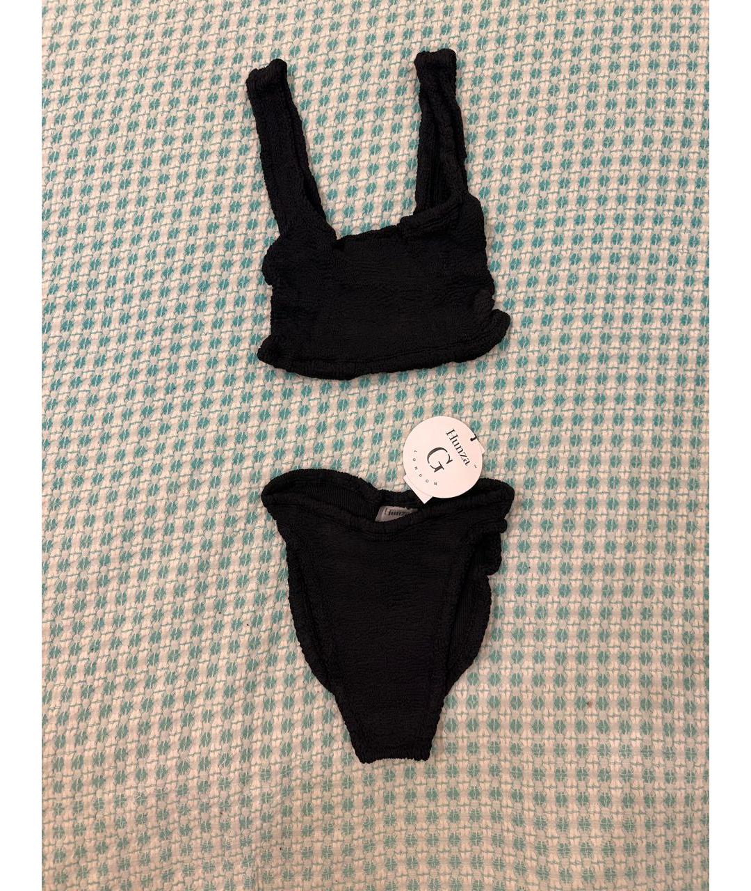 HUNZA G Черный полиамидовый купальник, фото 2