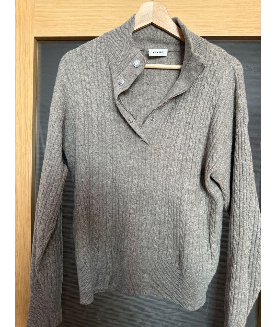 SANDRO Серый шерстяной джемпер / свитер, фото 3