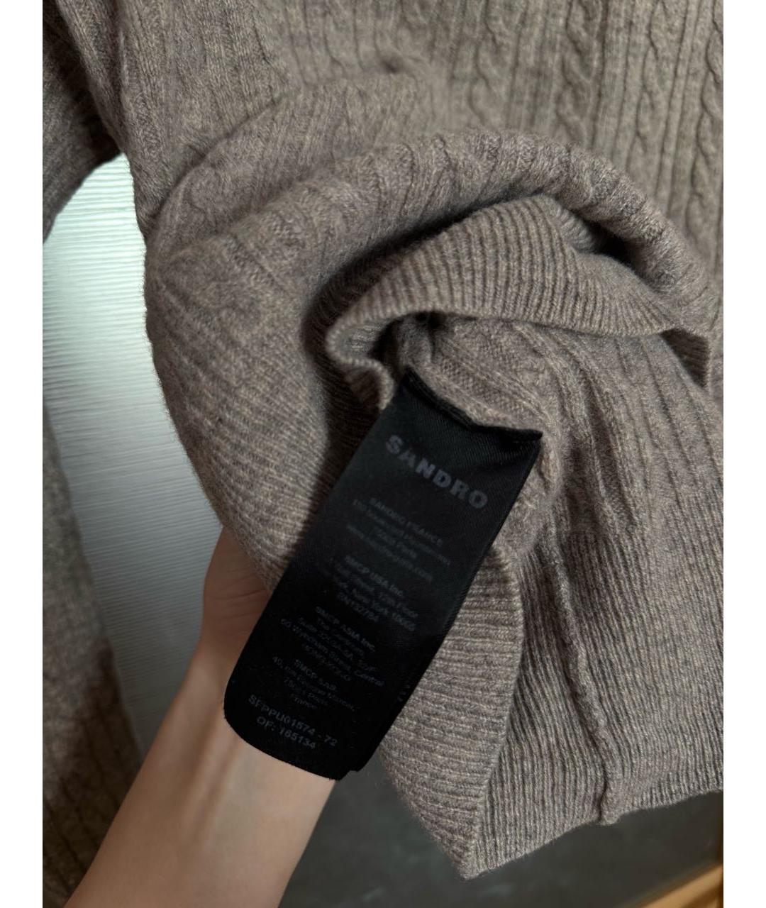 SANDRO Серый шерстяной джемпер / свитер, фото 6